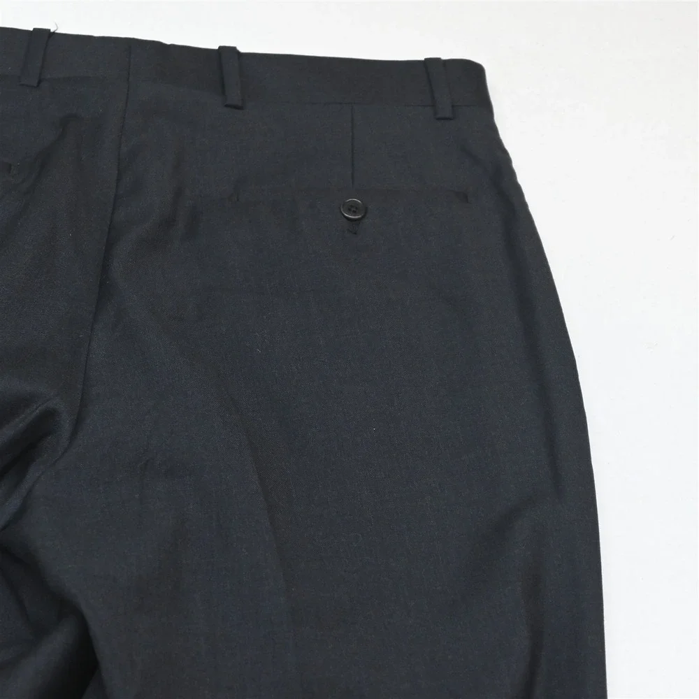 Pronto Uomo 38R 32x32 Charcoal Gray 100% Wool Italy Made Mens Jacket Pants Suit